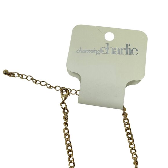 Vintage Charming Charlie Orange Acrylic Stones w/Gold Tone Accents & Chain - Picture 6 of 6